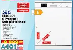 SEG 6 PROGRAMLI BULAŞIK MAKİNESİ